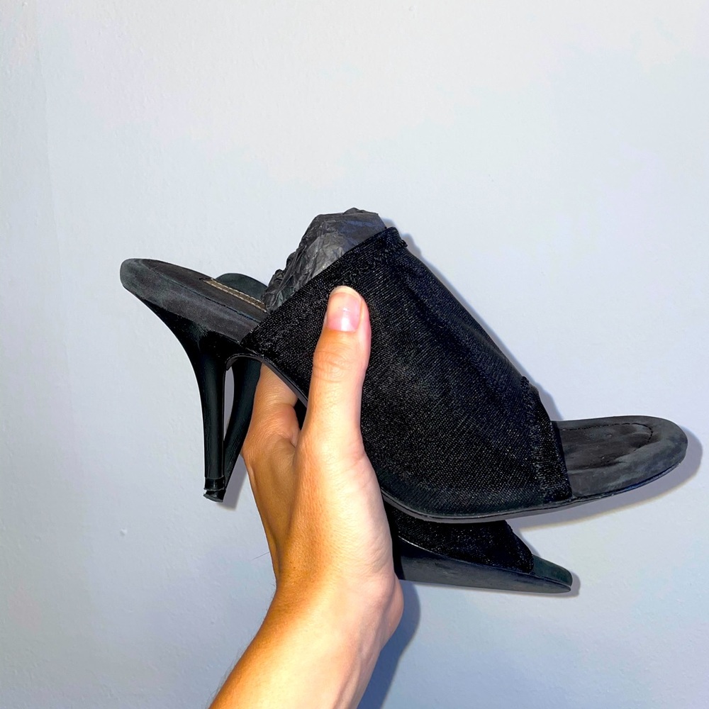 Yeezy Season 7 Black Mesh Mules